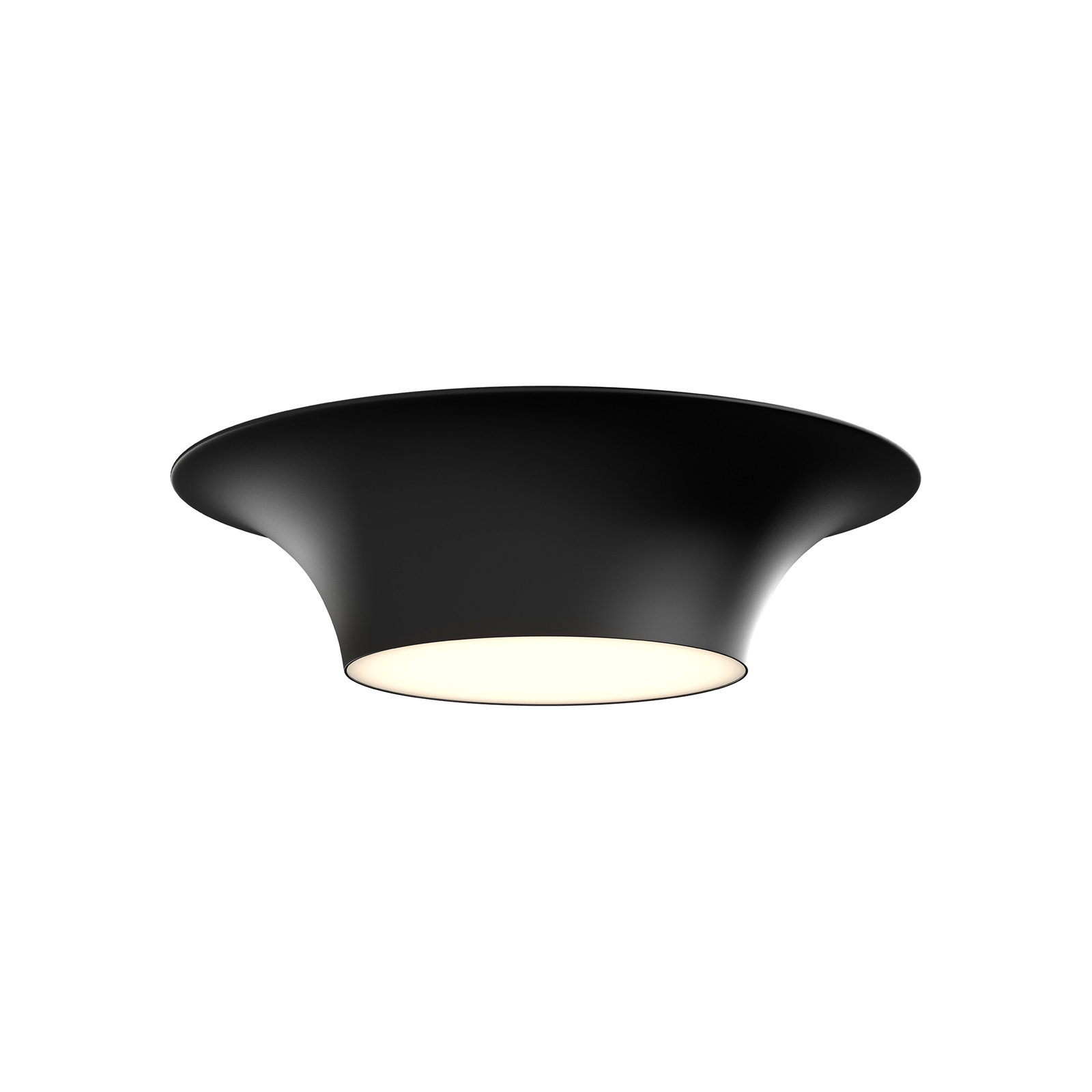 Alexia 2 Light Glass Flush Mount, Matte Black, 4.88" H x 16" W x 16" D