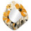 Jaune fleur de souci jaune rafale 3 - miroir décoratif asymétrique souci, miroir mural traditionnel de forme unique, impression d'art en métal