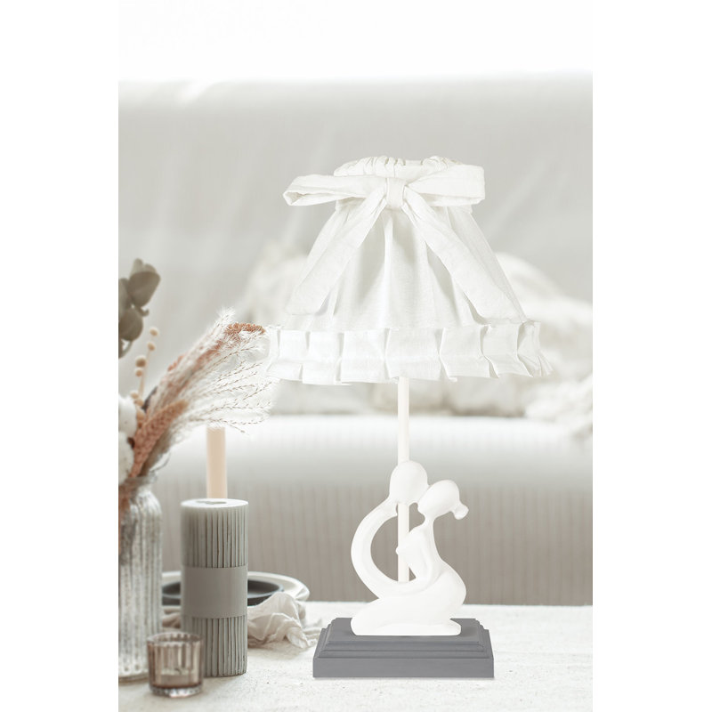 Lampe de table 16,5 po Evins, Gris, Blanc