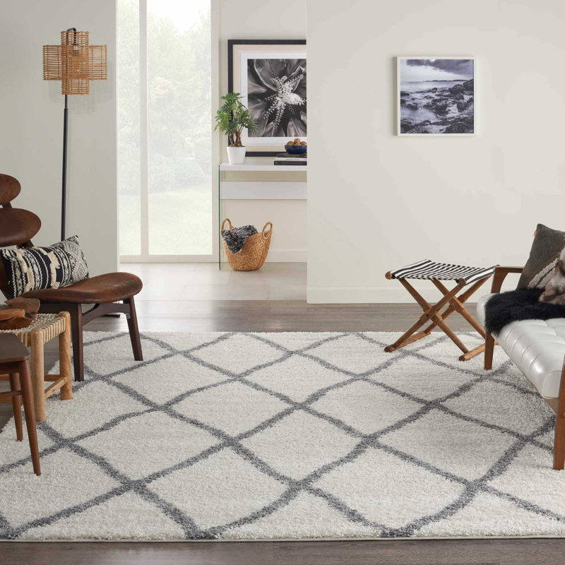 Tapis ivoire à poils longs personnalisé, Rectangle 5 pi x 7 pi