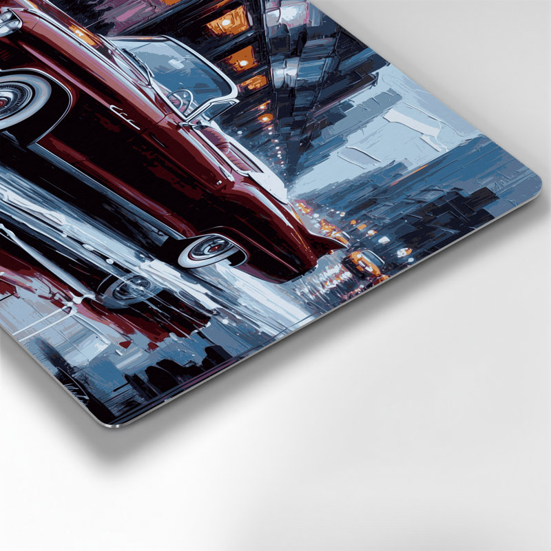 «Transport Classic convertibles», art mural en métal mauve, H 8 po x l 10 po