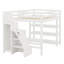 Lit mezzanine avec tablettes, petite armoire