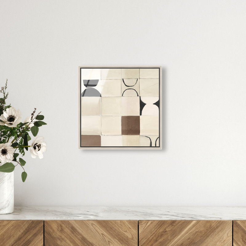 Boho Tiles Print by Oliver Gal, 13" H x 13" W, Silver Floater Frame