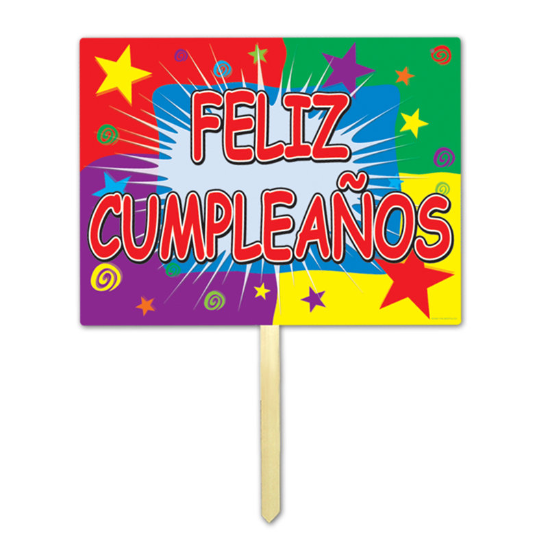 Plaque de plastique Feliz Cumpleanos