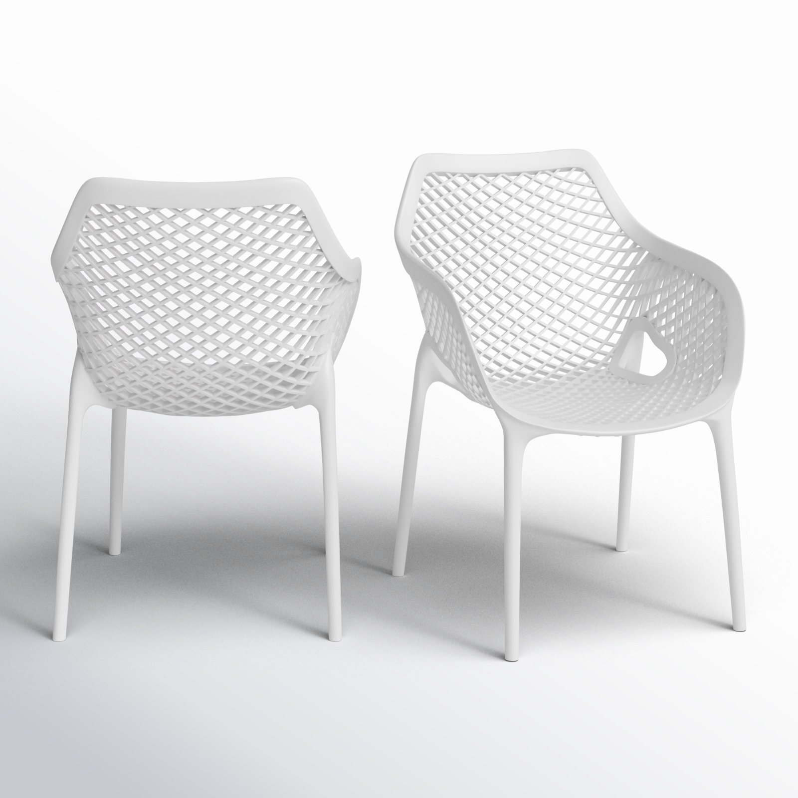Farrah Stackable Patio Armchair, White