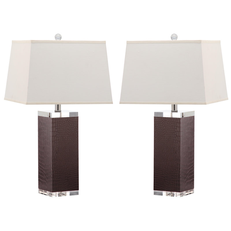 Ensemble de lampes de table 27 po Beartree, Brun crocodile