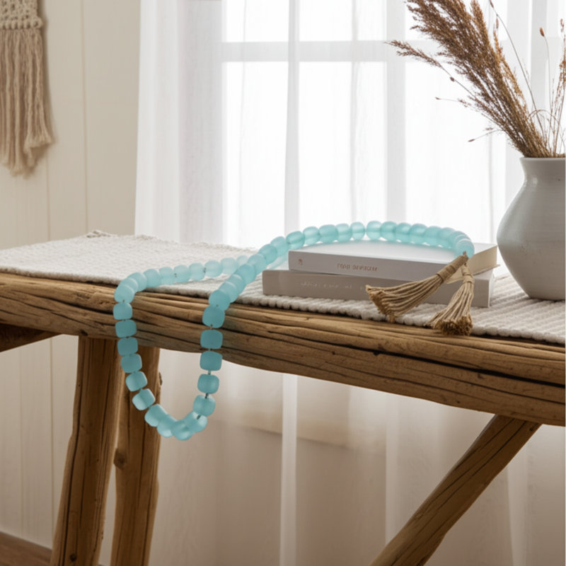 Resin Polyresin Jute Decorative Beads With Tassel Accents Featuring Woven Detailing And Modern Glam Silhouette For Contemporary Display Or Layered Textural Styling In Versatile Arrangements
