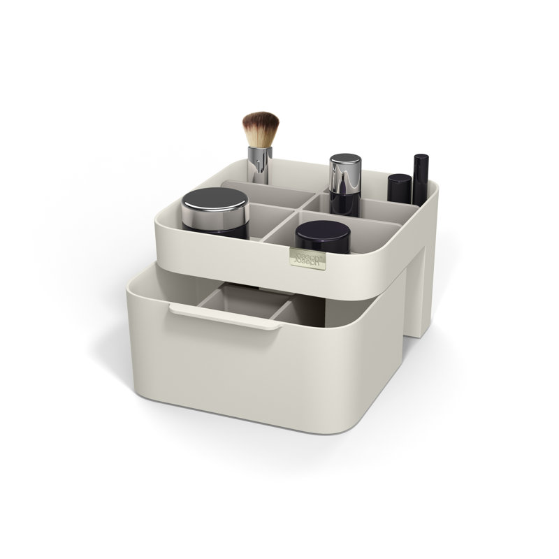 Off-White ABS Cosmetic Organizer with Drawer