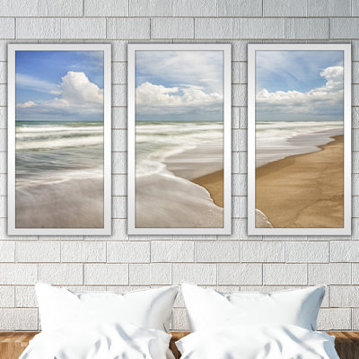 « beach 2 », ensemble de 3 reproductions de photos encadrées