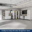 Garage Core 2 armoires hautes peu profondes, armoires de base, portes et dessus en blanc