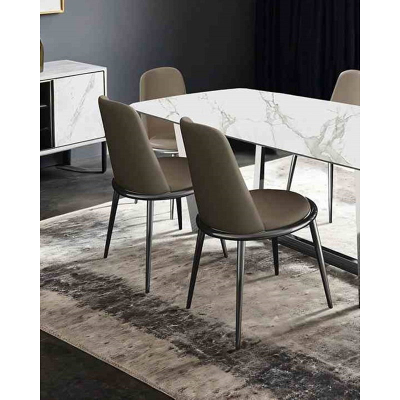 Chaise de salle à manger 2 pièces, Argent argent