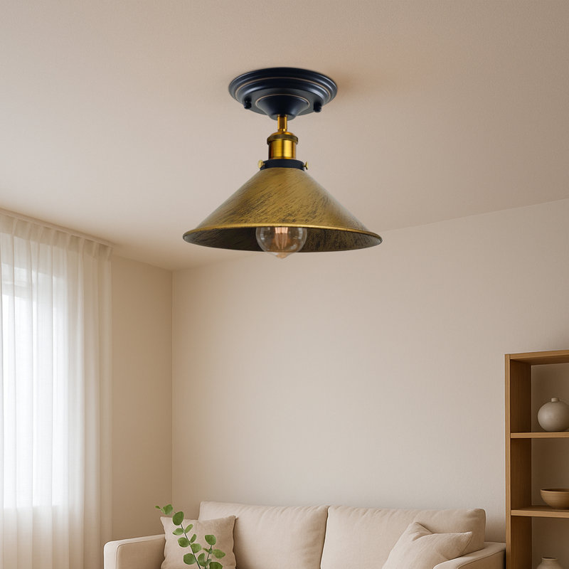 Semi Flush Mount, Brushed Brass