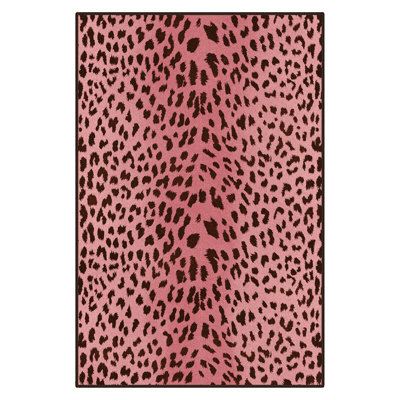 Bioridge Modern Floral Machine Washable Pink Indoor Area Rug with Non-Slip Backing