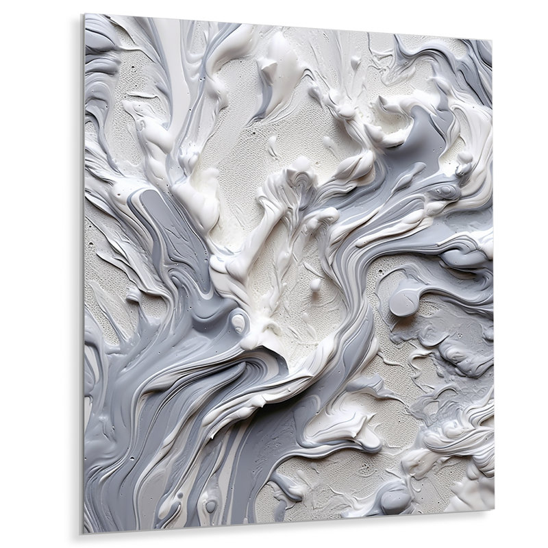 Décoration murale grise harmonie crème et chaos II - formes abstraites, H 20 po x l 12 po