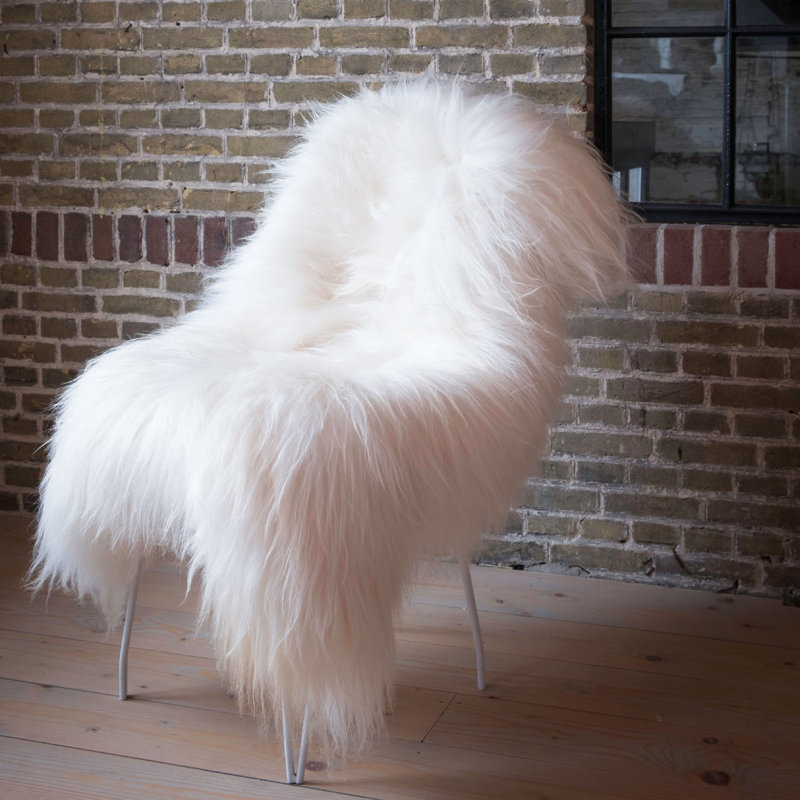 Altynai Solid Colour Sheepskin Hand Woven 60cm X 95cm Area Rug