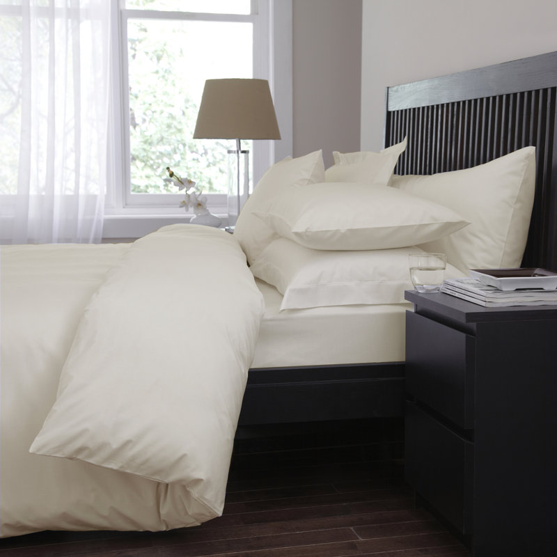 Percale Flat Sheet, Kingsize (5'), Ivory
