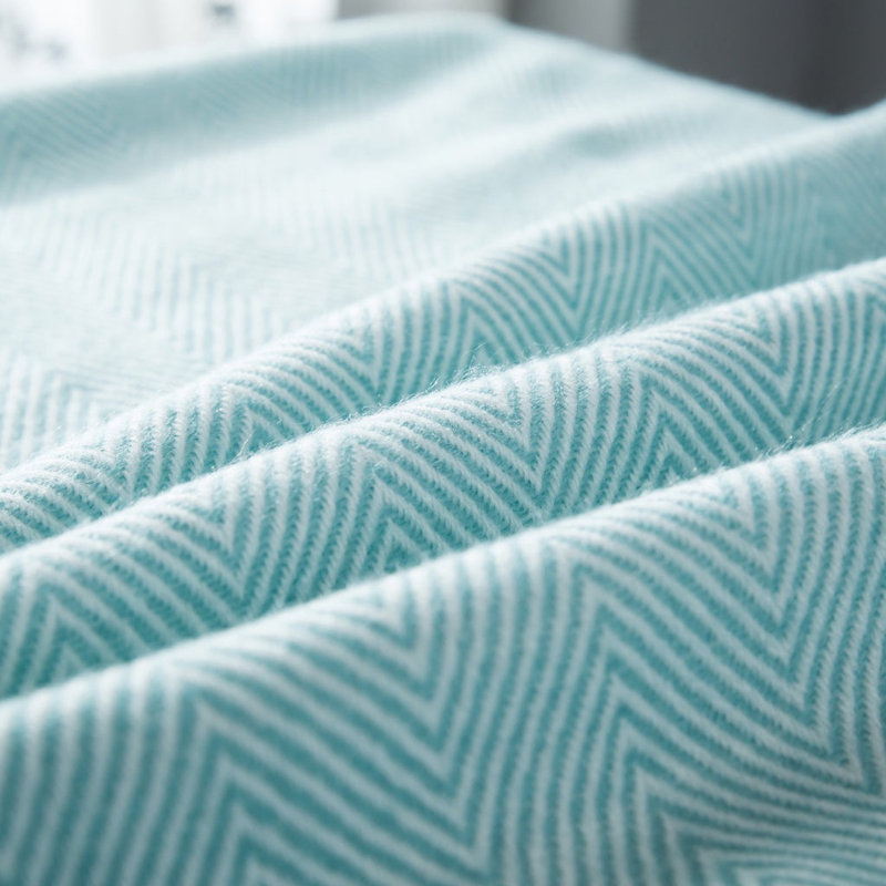 Herringbone Throw Blanket, Aqua