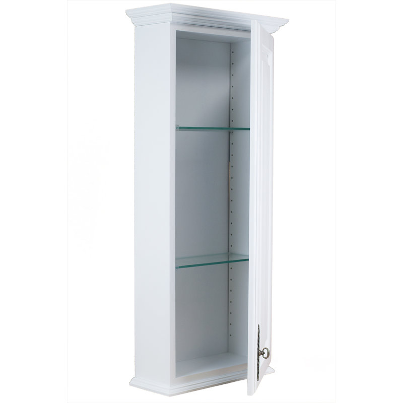 Automne sur l'armoire murale, Émail blanc, L 15,5 po x P 3,25 po x H 19,5 po