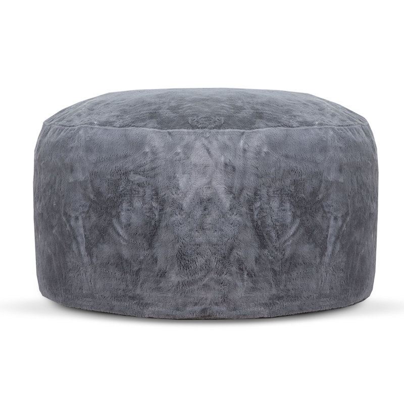 Fauteuil géant en mousse de compression 4 pi Simcoe, Fausse fourrure gris anthracite