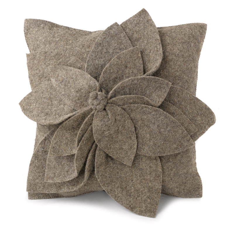 Hand Felted Throw Pillow, Grey, Pillow (includes insert)