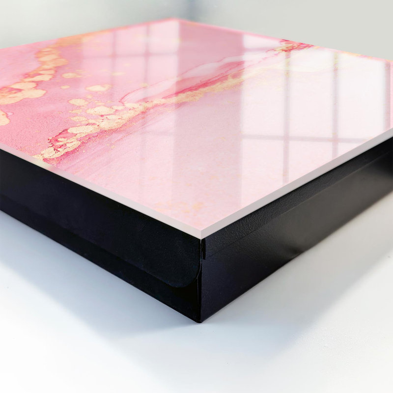Key box for home, Opens to the right, 30x30x5, Black, Delicate pink tones with a hint of cream accents, 