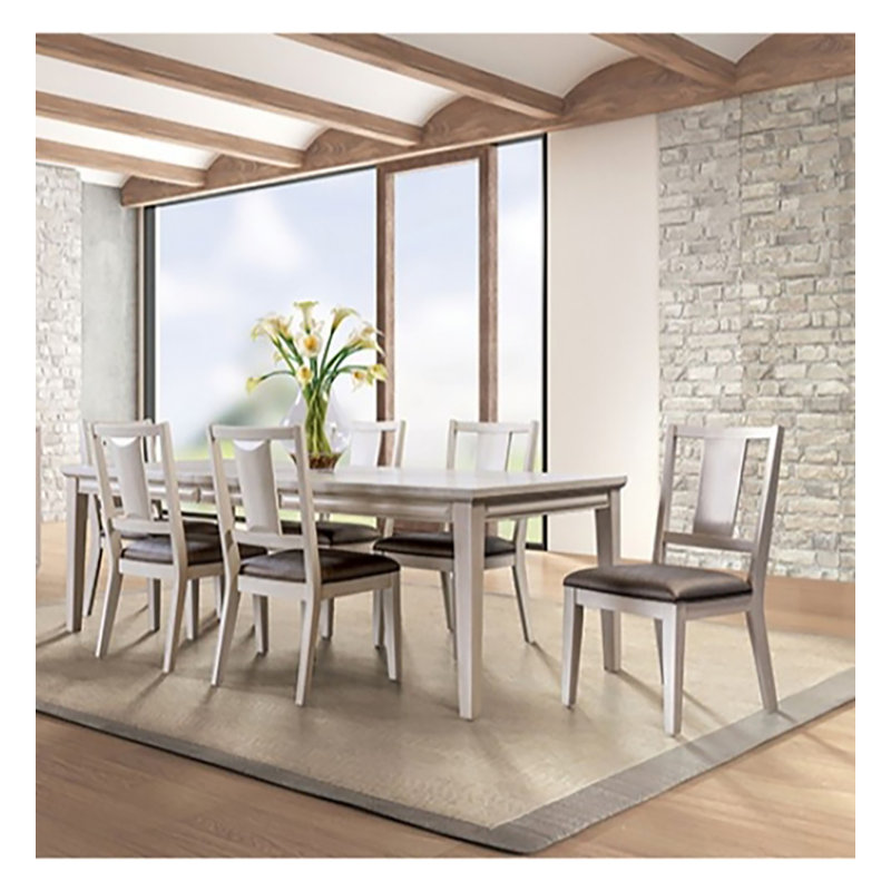 Sammual 7-pcs Dining Table Set, Beige