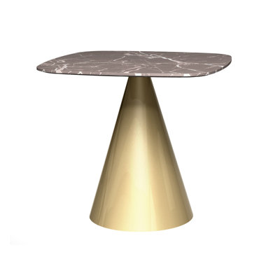 Bedminster Marble Top Metal Base Dining Table