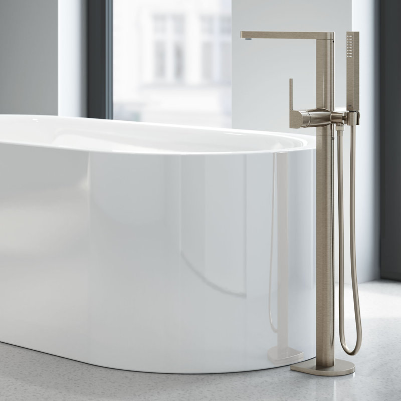 Plus Single Handle Floor Mounted Trim, Brushed Nickel Infinity
