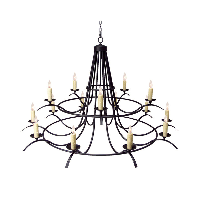 Lustre 15 lumières 78 "de large Ambreanna