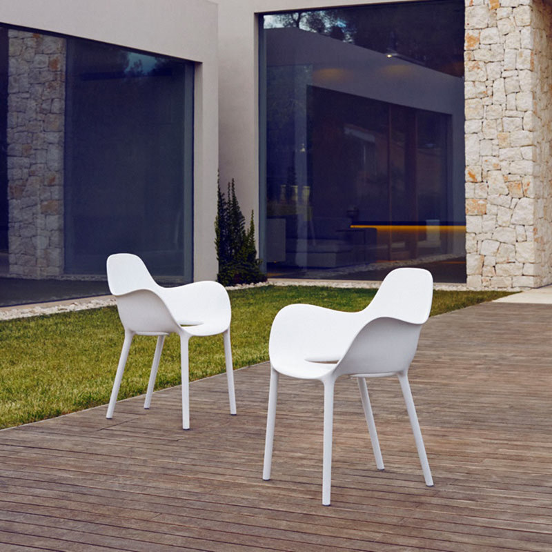 Sabinas Stacking Patio Dining Chair, Black
