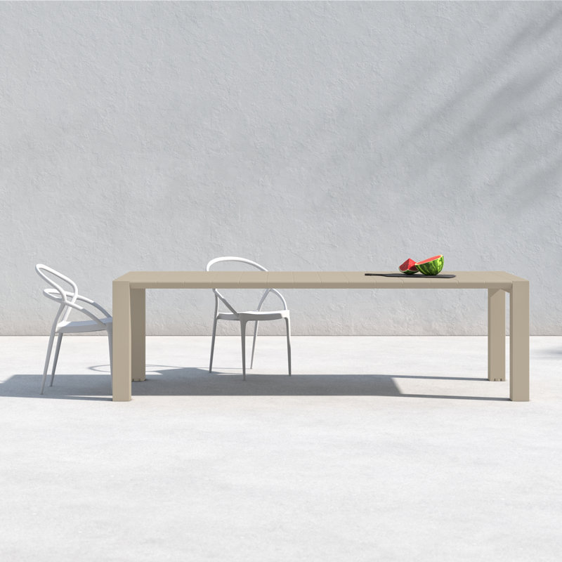 Spector Extendable Dining Table, Taupe, 39" W x 102" L x 29.5" H