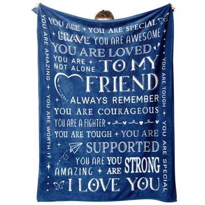 Cadeau d'anniversaire pour meilleur(e) ami(e) (femme ou homme), couverture inspirante pour les amis, cadeau d'amitié pour femmes, hommes, meilleurs amis, BFF, âmes sœurs, couverture pour une amie (remise de diplôme, Noël), 127 x 152 cm