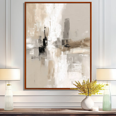 «Brown and Black Brushstroke», peinture abstraite sur toile cubique, art mural abstrait brun