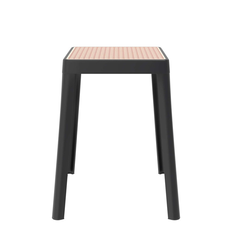 Tabouret carré en plastique empilable Dantoni, Noir