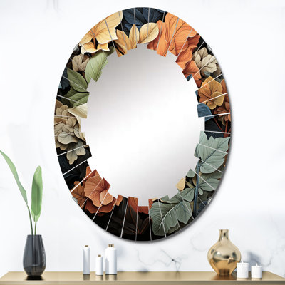 Loyers - Miroir mural floral ovale