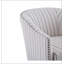 Fauteuil demi-tonneau rembourré à rayures
