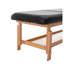 Table de massage stationnaire avec mousse haute densité et revêtement en cuir de polyuréthane, lit de traitement professionnel noir