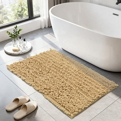 Tapis antidérapant ultra moelleux pour salle de bain en chenille