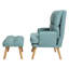 Fauteuil d'appoint moderne avec repose-pieds, fauteuil en tissu avec pieds en bois et dossier réglable-276557246