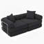 Canapé-lit modulaire convertible pour petits espaces, aucun assemblage requis, tissu en velours côtelé avec accoudoirs amovibles et structure de forme fixe-879292407