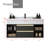 Gorana 39.4" Modern Floating Bathroom Vanity with Burnished Stone Top and Gold Handles