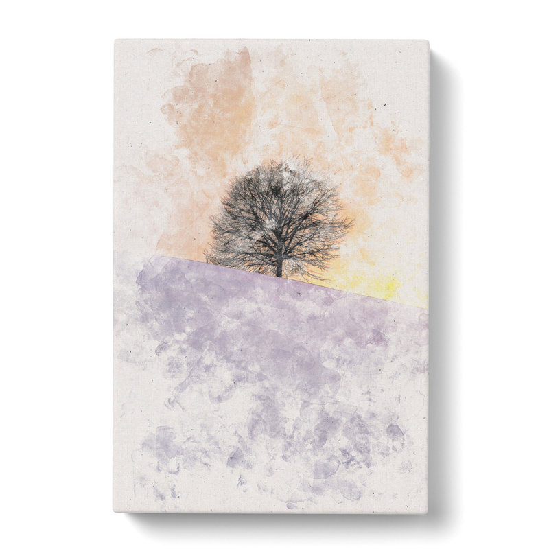 A Winter Tree At Sunset - Wrapped Canvas Painting, 76cm H x 50cm W x 3cm D