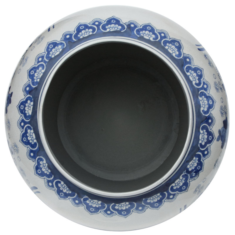 Timeless Chinese Temple Jar, Blue Ladies, 32"