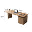 Italian Minimalist Light Wood Tone Multi-layer Solid Wood Desk-2052845157