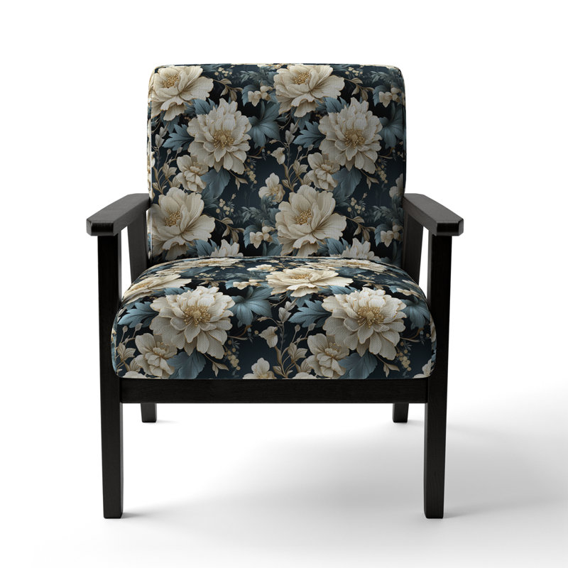 Chaise d'appoint florale Cobalt, Motif victorien splendeur urbaine IX