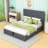 Upholstered Platform Bed with Hydraulic Storage System and Headboard-863995813-842248953