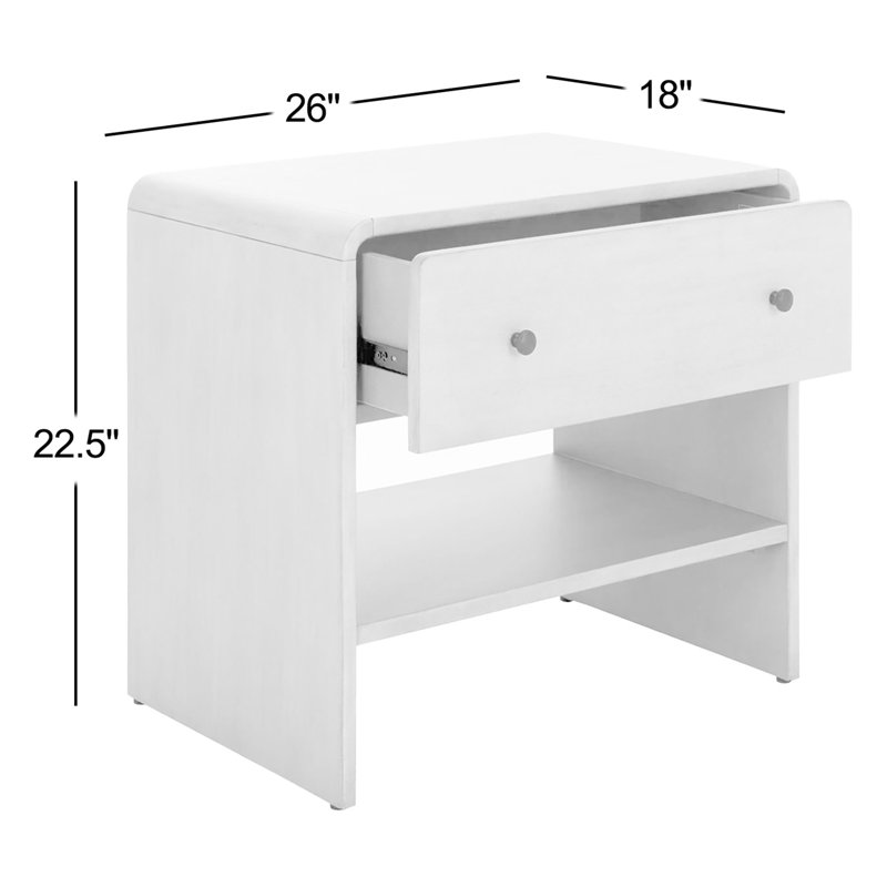Haydriana 1 Drawer Wood Nightstand, Black