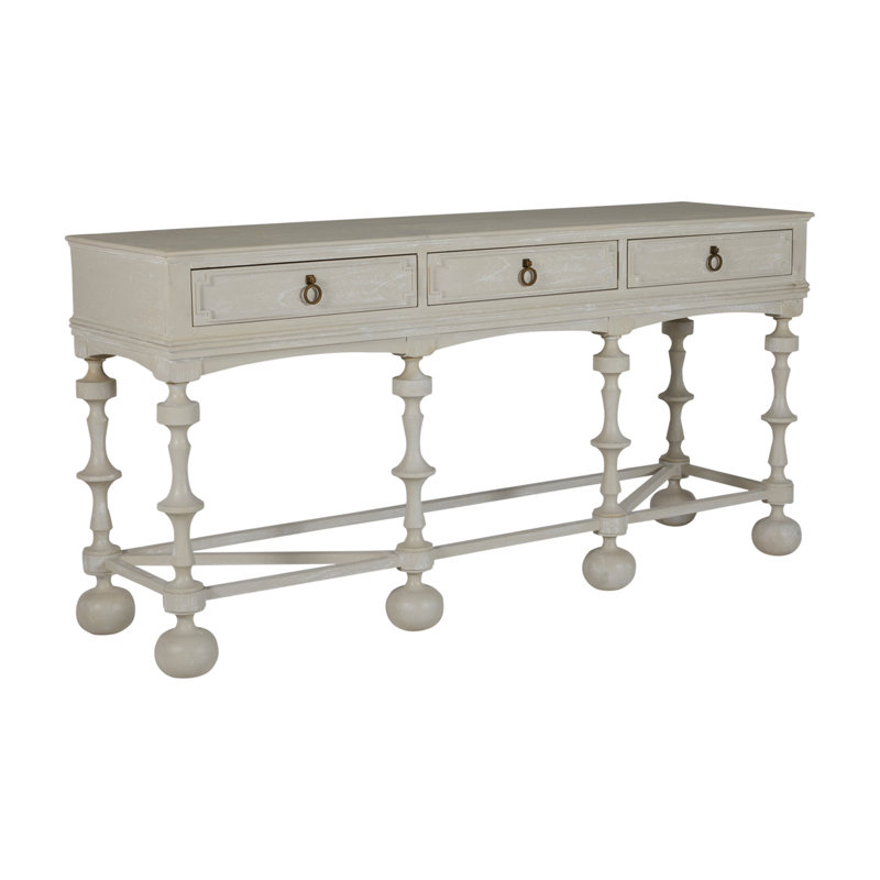 Arrington 76" Console Table, Cerused White