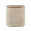 Wood Storage Ottoman In Beige Handwoven Wool And Mango Wood