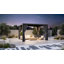 Aurora X 10 pi  Pergola à persiennes avec amants à double couche réglables, système de gouttière intégré et prise d'alimentation USB, moustiquaire et rideaux-130174132-130174128